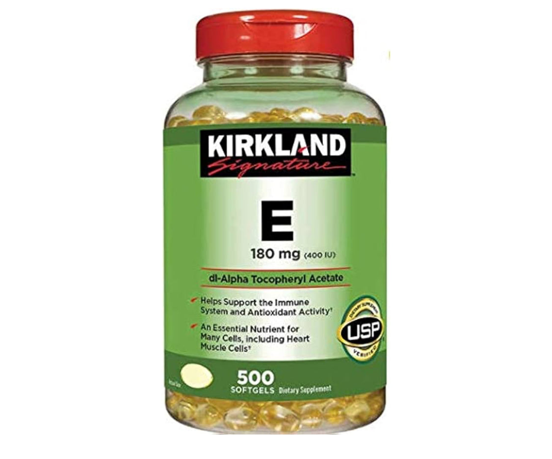 ☘️500 Softgels Kirkland Signature Vitamin E 180 mg.