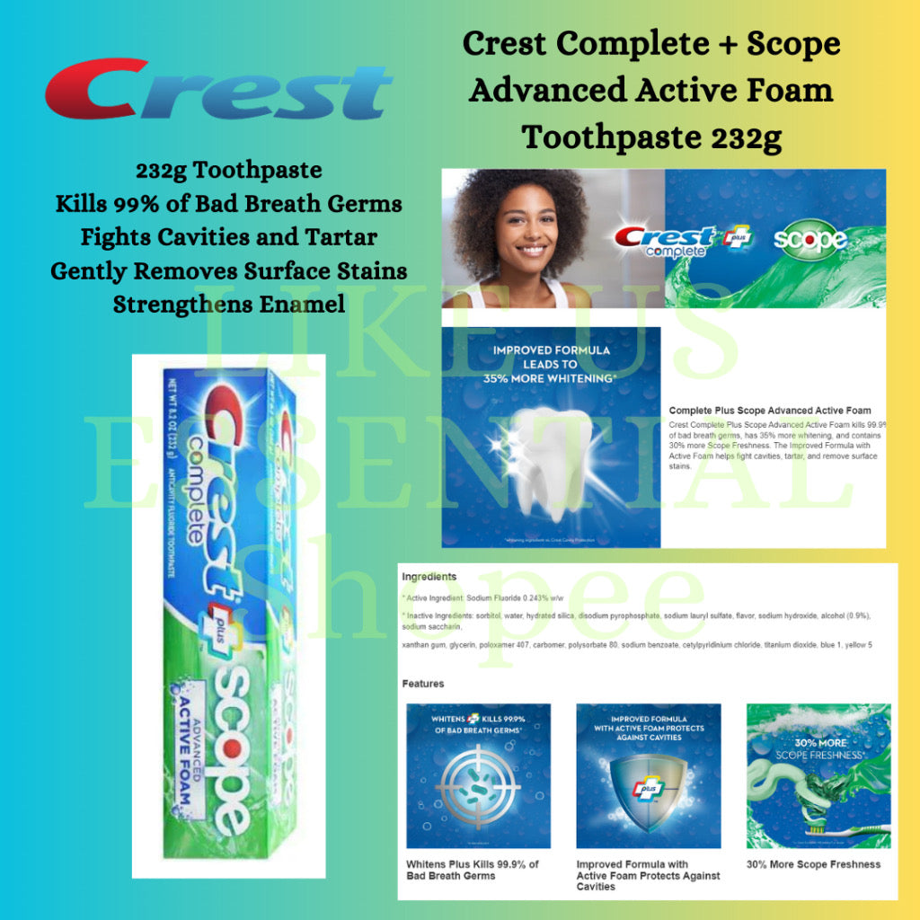 ☘️ Crest 3D Whitestrips & Toothpaste Dental Whitening | Supreme Bright | Pro Effects | 1 Hr Express | Vivid