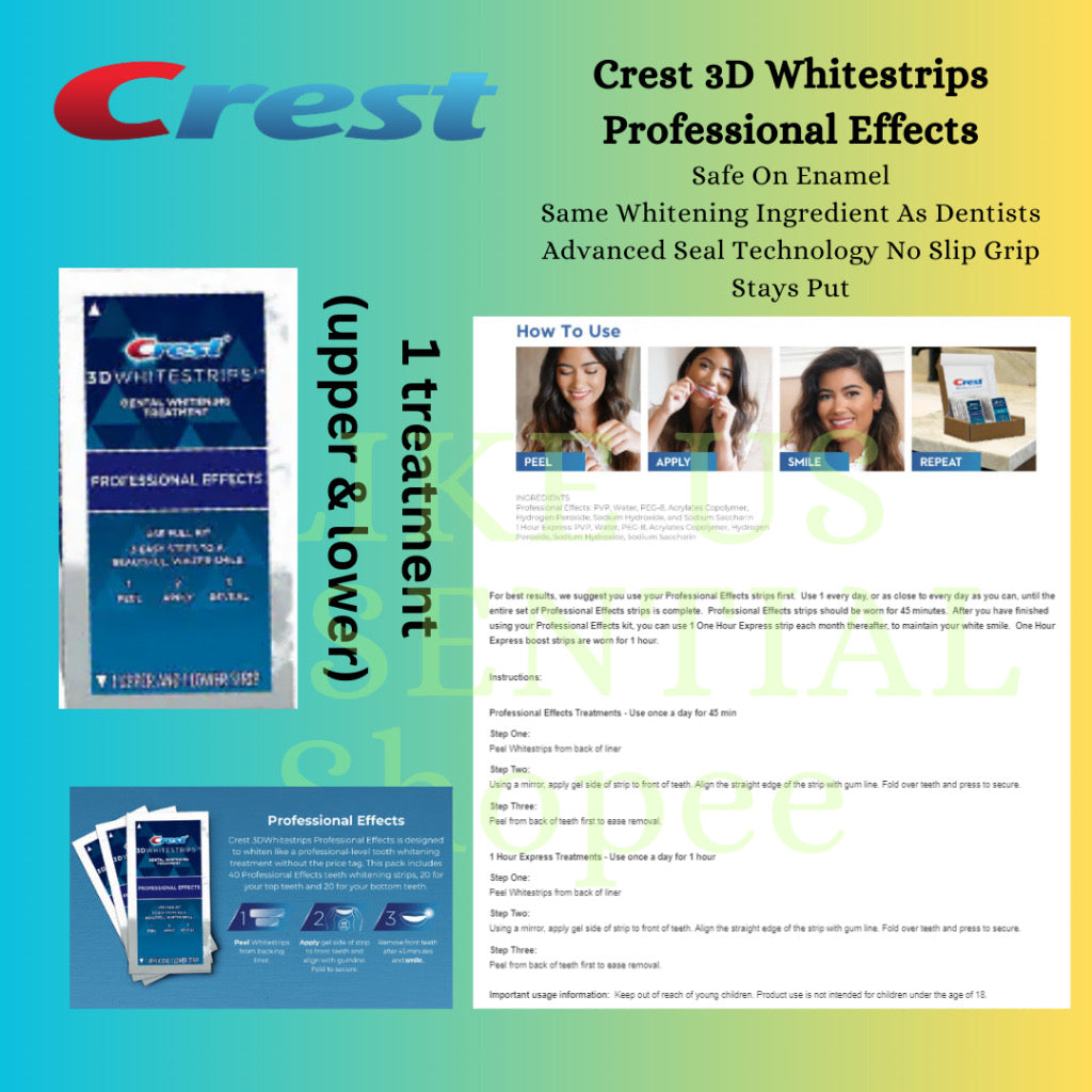 ☘️ Crest 3D Whitestrips & Toothpaste Dental Whitening | Supreme Bright | Pro Effects | 1 Hr Express | Vivid
