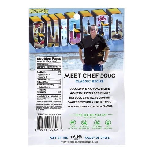 ☘️2.2oz (62.4g) Think Jerky Beef Jerky, Classic, Delicious Chef Crafted Jerky, Grass-Fed