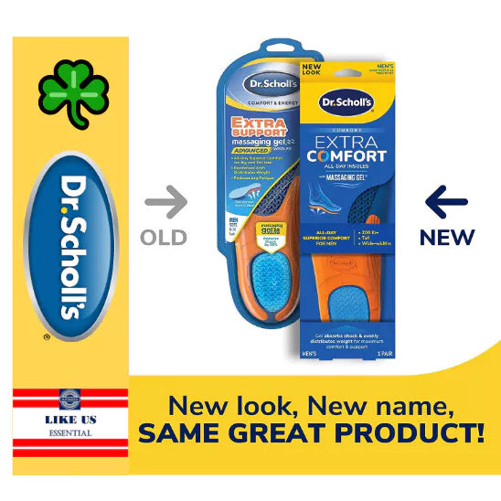☘️ Dr. Scholl’s EXTRA COMFORT Men Massaging Gel Advanced Insoles Superior Shock Absorption and Reinforced Arch