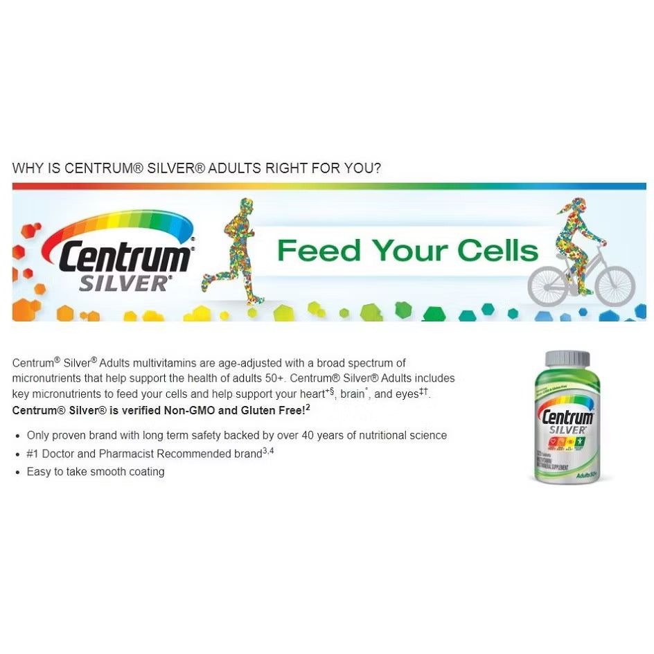 ☘️ 325 Tablets Centrum Silver Adults 50+ Multivitamin
