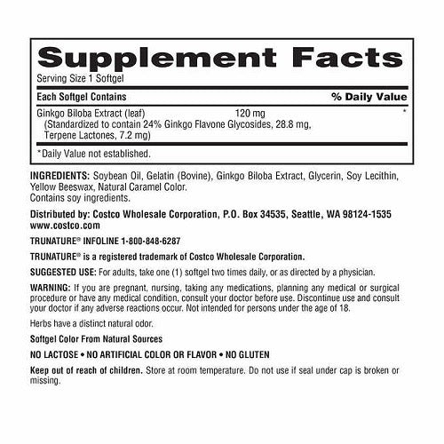 ☘️340 Softgels Trunature Ginkgo Biloba