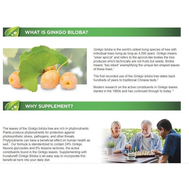 ☘️340 Softgels Trunature Ginkgo Biloba