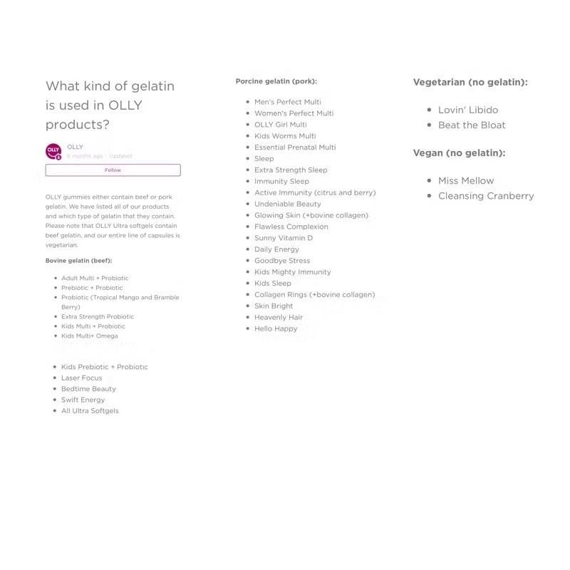 ☘️ OLLY 200gum 完美女士或男士软糖复合维生素,110gum Olly 睡眠