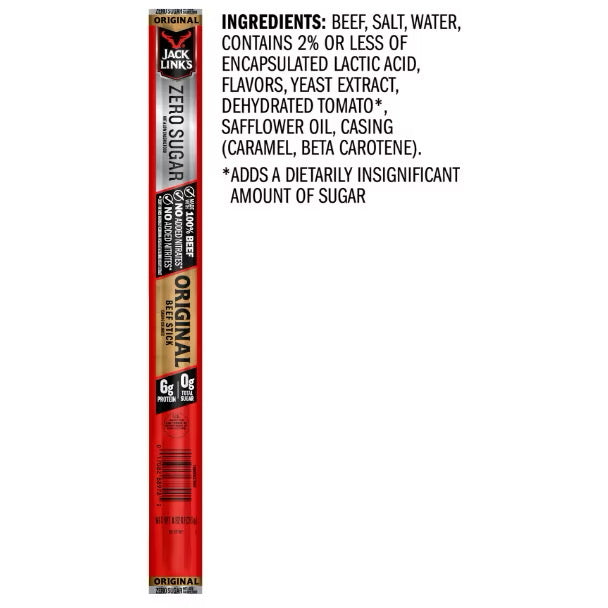 ☘️Jack Link's Beef Sticks | Original, Zero Original | 0.92oz (26g) per stick | Variation (stick not jerky)