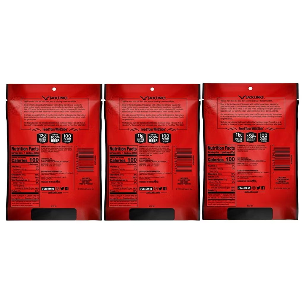 ☘️ 15x1.25oz 最佳 B4 02/2026 Jack Link's 牛肉干多种包装,包括原味、照烧味和胡椒味 OTP