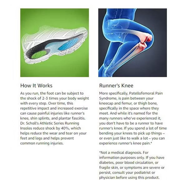 ☘️Dr. Scholl's KNEE Pain Orthotics Insoles for Men / Women Orthotics Insoles