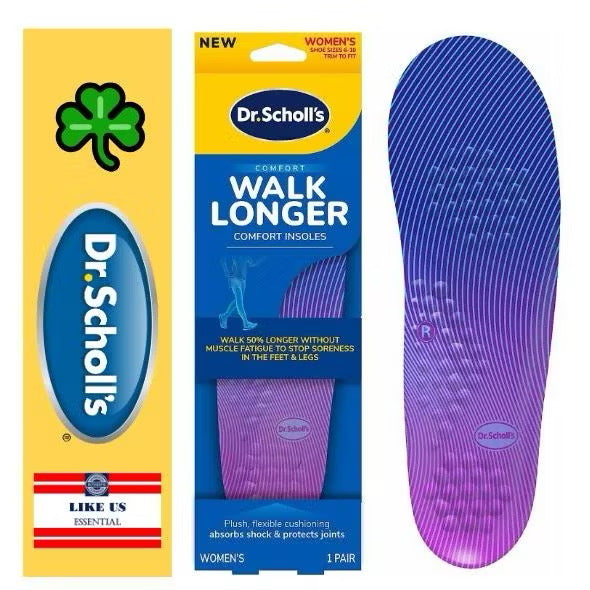 ☘️ Dr. Scholl's Women 6-10 Walk Longer Insoles, Women's, 1 Pair, Trim to Fit