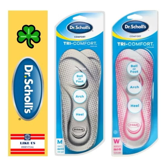 ☘️Dr. Scholl's Tri-Comfort Insoles - for Heel, Arch Support and Ball of Foot Men or Women