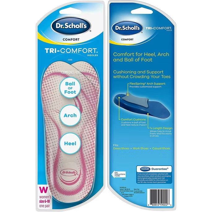 ☘️Dr. Scholl's Tri-Comfort Insoles - for Heel, Arch Support and Ball of Foot Men or Women
