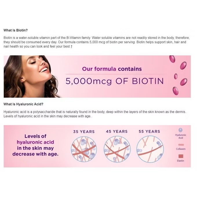 ☘️EXP 05/2026 250 粒软胶囊 Natures Bounty 强效护发、护肤和护指甲产品 | 每份含 5000 微克生物素