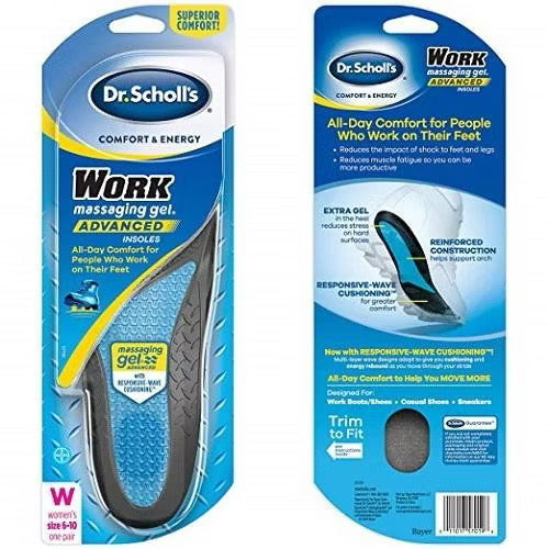 ☘️ Dr. Scholl's WORK Men or Women Massaging Gel Advanced Insoles | All-Day Shock Absorption & Cushioning