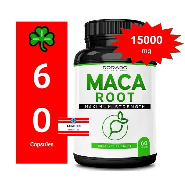☘️60 Capsules EXP 04/2025 15,000mg Dorado Maca Root for Men & Women - 10x Concentrated Extract Equivalent