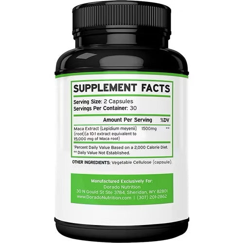 ☘️60 Capsules EXP 04/2025 15,000mg Dorado Maca Root for Men & Women - 10x Concentrated Extract Equivalent