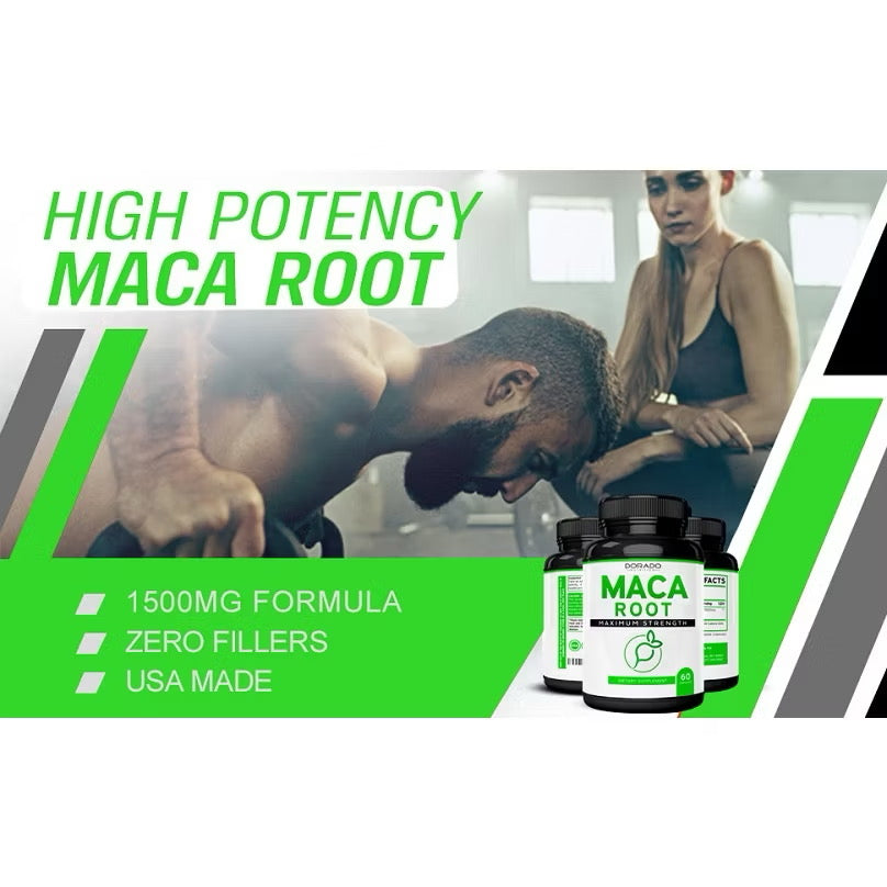 ☘️60 Capsules EXP 04/2025 15,000mg Dorado Maca Root for Men & Women - 10x Concentrated Extract Equivalent