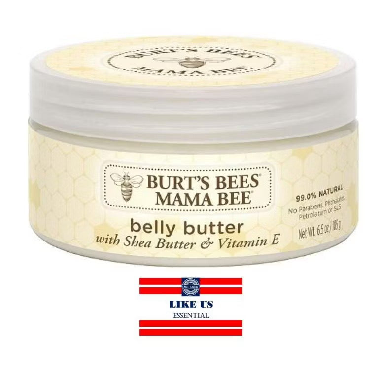 ☘️ 6.5oz Burt's Bees Mama Bee Belly Butter, Fragrance Free Lotion - Unscented Stretch Marks Cream