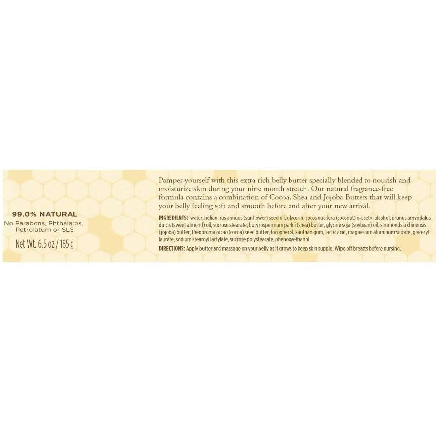 ☘️ 6.5oz Burt's Bees Mama Bee Belly Butter, Fragrance Free Lotion - Unscented Stretch Marks Cream