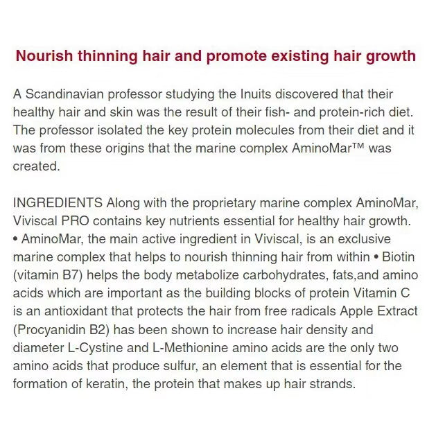 ☘️180 tablets VIVISCAL PRO Professional Hair Growth (UNISEX)