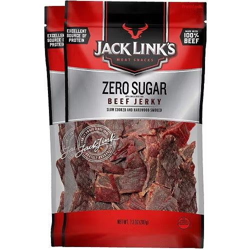 ☘️7.3oz (207g) Jack Link’s Zero Sugar Beef Jerky, Keto Friendly Snacks with No Artificial Sweetener