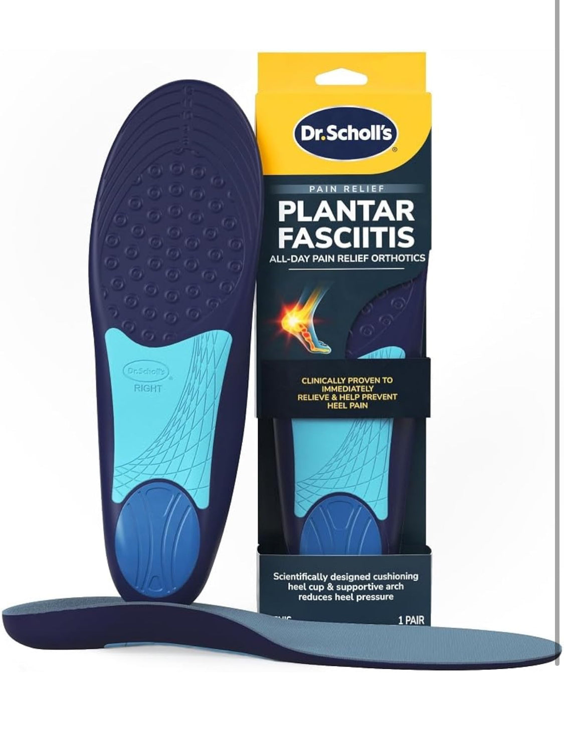 ☘️ Dr. Scholl’s PLANTAR FASCIITIS US  Men 8-13 / Women 6-10 Pain Relief Orthotics Insoles | (TRIM TO FIT)