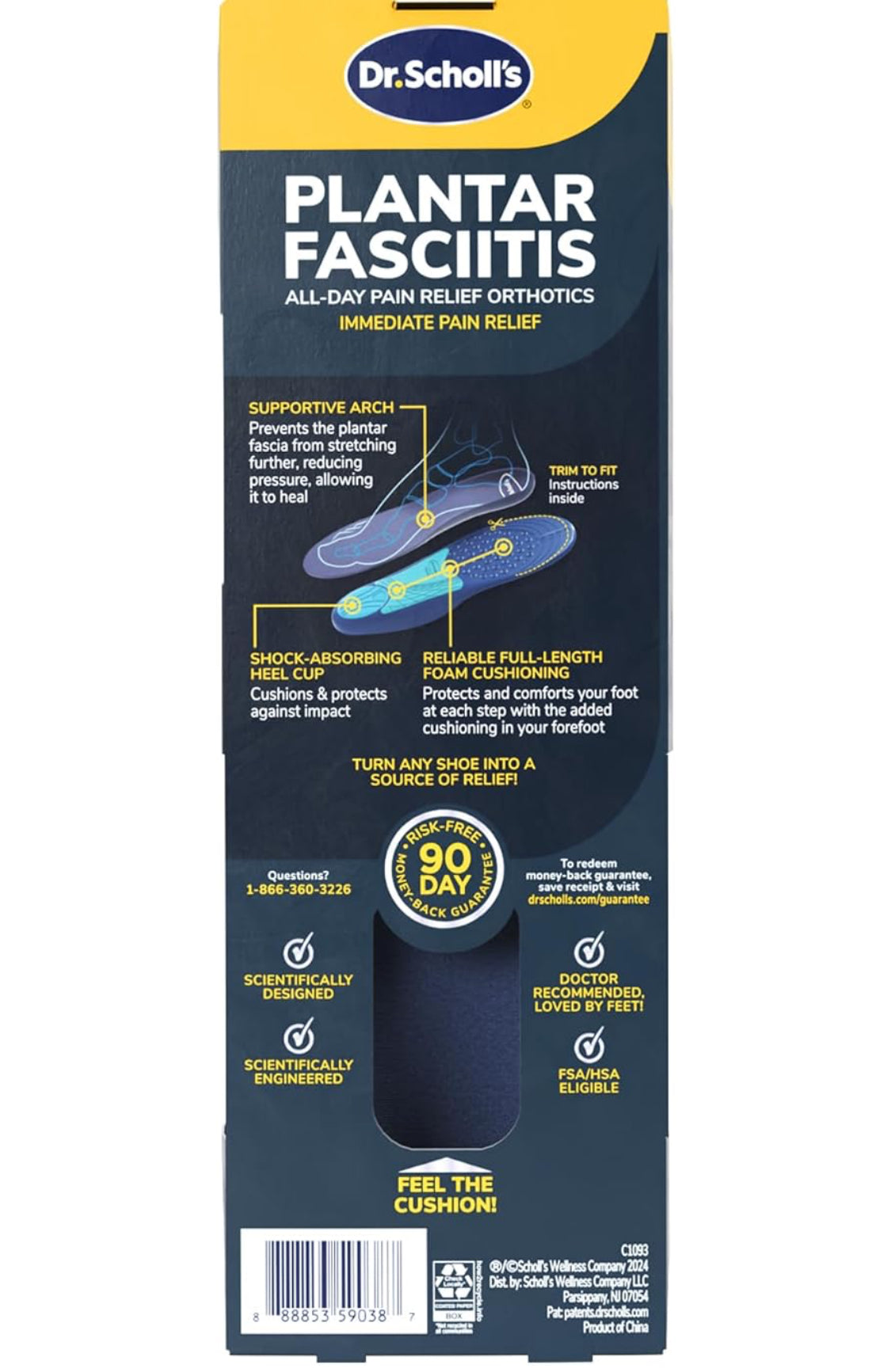 ☘️ Dr. Scholl’s PLANTAR FASCIITIS US  Men 8-13 / Women 6-10 Pain Relief Orthotics Insoles | (TRIM TO FIT)