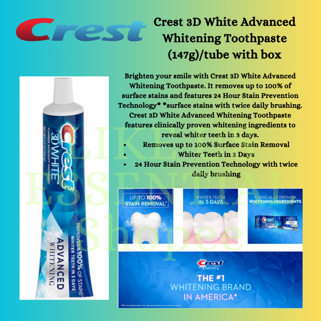 ☘️ Crest 3D Whitestrips  & Toothpaste Dental Whitening | Supreme Bright | Professional Effects | 1 Hours Express | Vivid