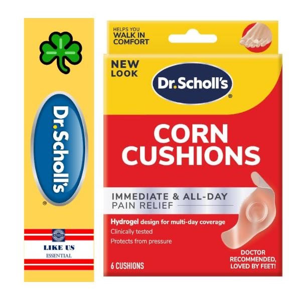 ☘️6ct Dr. Scholl's CORN CUSHION With Hydrogel Technology, Cushioning Protection Against Shoe Pressure and Friction