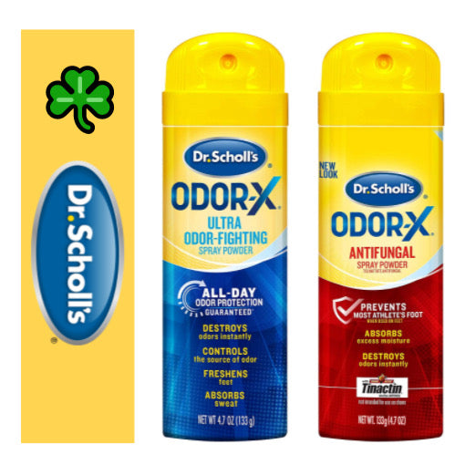 ☘️ Dr. Scholl's Odor-x Sweat Absorbing Instant Cool Athlete's Foot Probiotic Medicated Odor Fighting Powder Spray