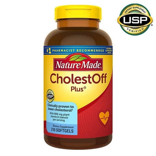 🍀EXP 05/2026  Nature Made CholestOFF Plus, 210 Softgels-Clinically proven to lower cholesterol #1 Pharmacist Recommended