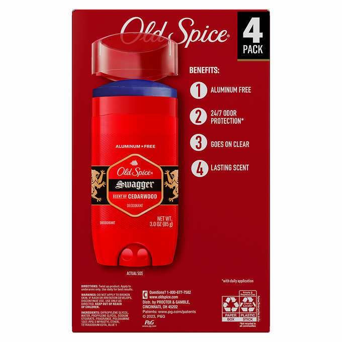 ☘️3oz (85g) per stick Loose or Box Old Spice SWAGGER Deodorant Aluminum Free | 24/7 ODOR PRODECTION | SCENT OF CEDARWOOD