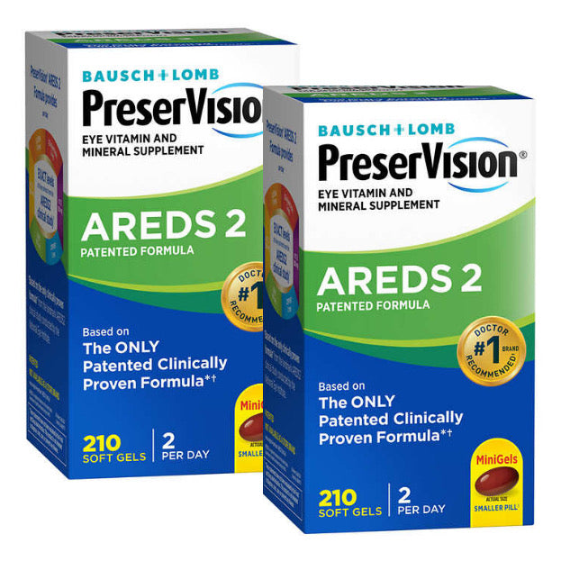 ☘️Exp 02/2026 210ct Soft Gels PreserVision AREDS 2 Vitamin & Mineral Supplement for eyes, Packaging May Vary