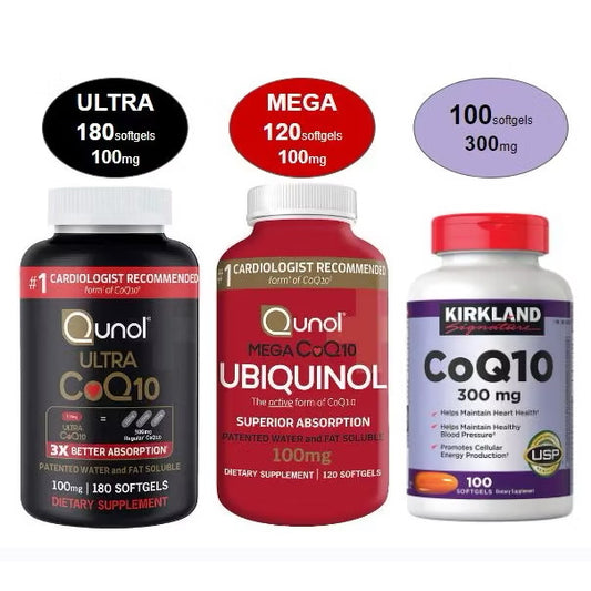 ☘️CoQ10 Qunol Ultra 100mg | Qunol Mega Ubiquinol 100mg | Kirkland Signature 300mg | 血压和心脏