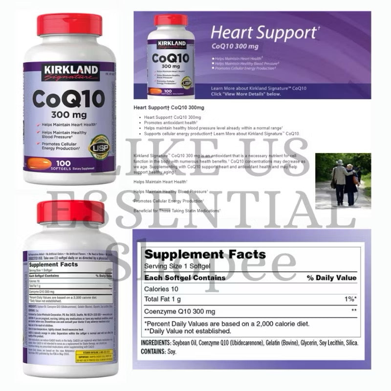 ☘️CoQ10  Qunol Ultra 100mg | Qunol Mega Ubiquinol 100mg | Kirkland Signature 300mg | Blood Pressure & Heart