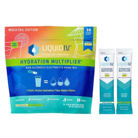 ☘️Liquid I.V.  IV Hydration Multiplier PLUS Immune Mocktail Tangerine Strawberry Cherry Lemon Pineapple Sugar Free Peach