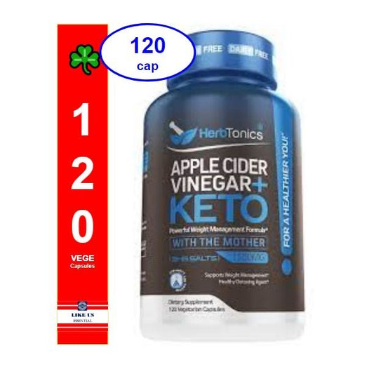 ☘️120 Vege Cap Exp 12/2025 Herbtonics Apple Cider Vinegar Capsules Plus Keto BHB | Fat Burner & Weight Loss Supplement