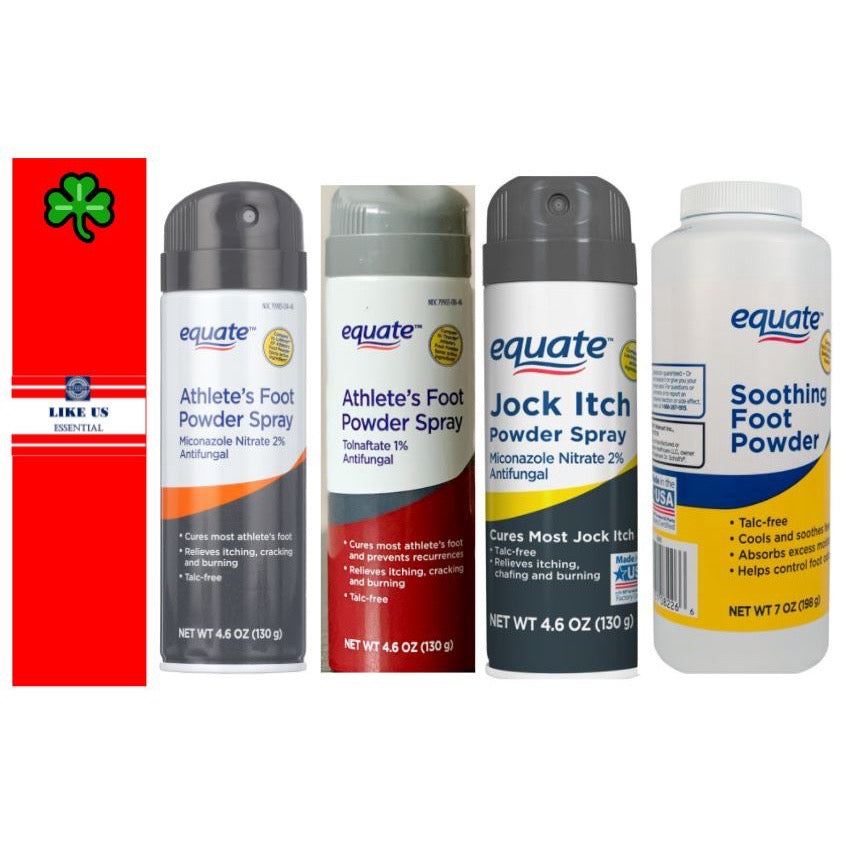 ☘️ Equate Jock Itch Antifungal Powder Spray / Equate Athlete's Foot Powder Spray / Equate Soothing Foot Powder