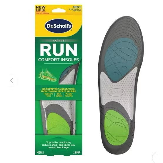 ☘️Dr. Scholl's Run Active Comfort 鞋垫男款 8-14、10.5 - 14 | 女款 5.5-9 有助于缓解和预防跑步者膝盖、小腿疼痛