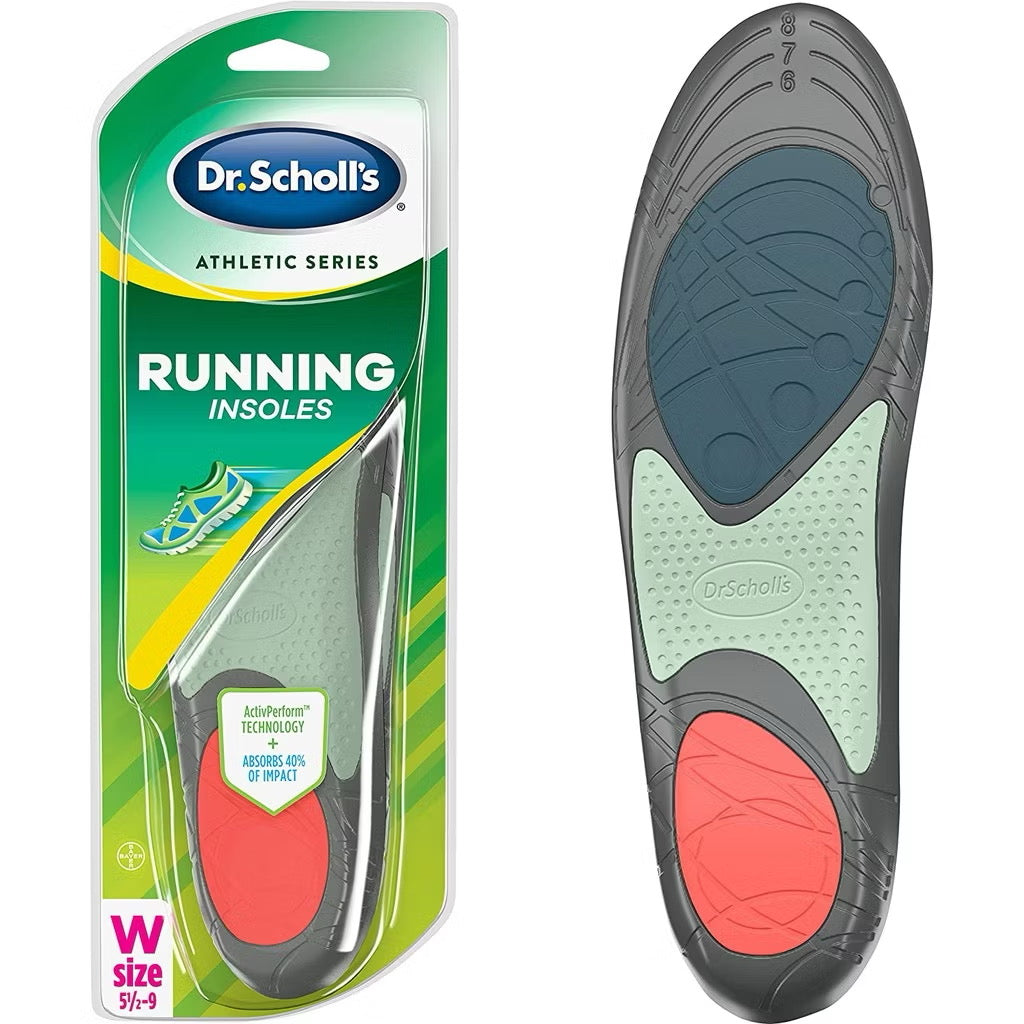 ☘️Dr. Scholl's Run Active Comfort 鞋垫男款 8-14、10.5 - 14 | 女款 5.5-9 有助于缓解和预防跑步者膝盖、小腿疼痛