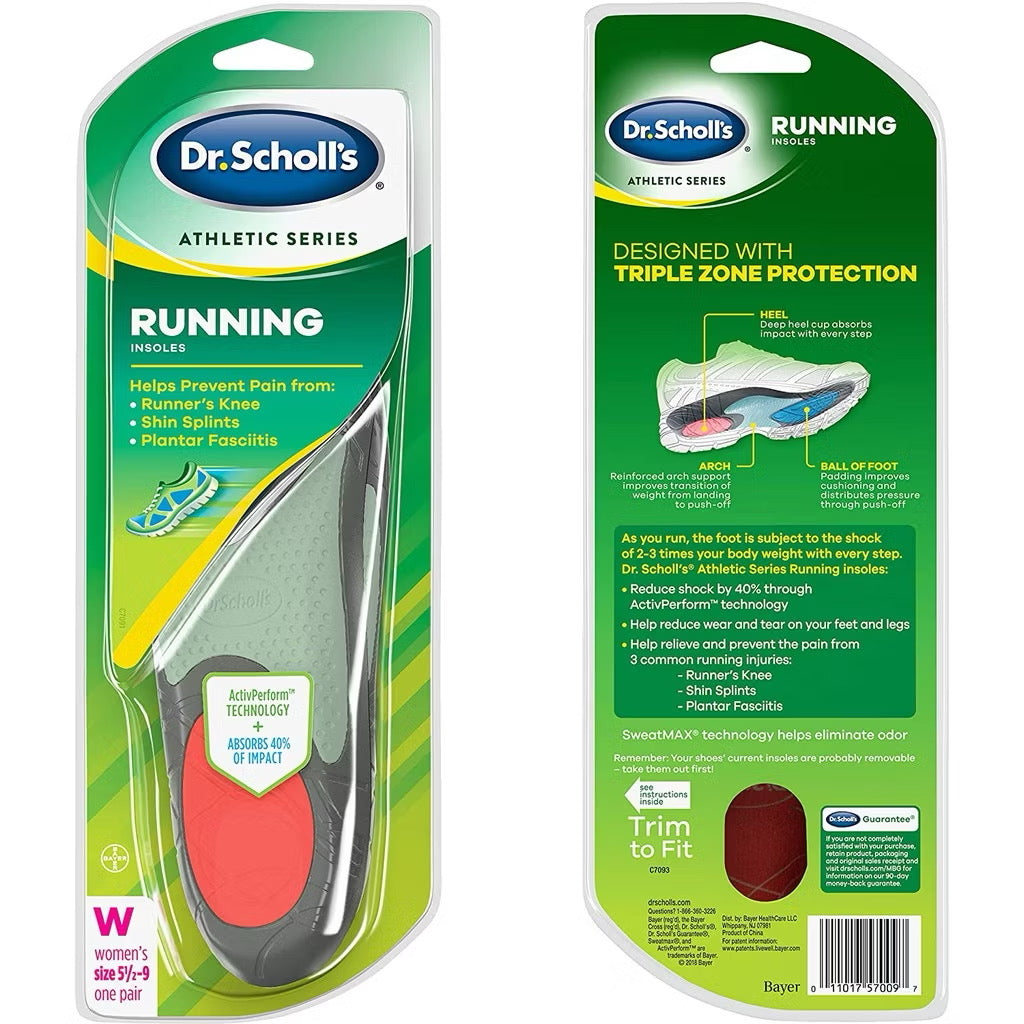 ☘️Dr. Scholl’s Run Active Comfort Insoles Men 8-14, 10.5 - 14 | Women 5.5-9 helps relieve and prevent pain from runner’s knee, shin