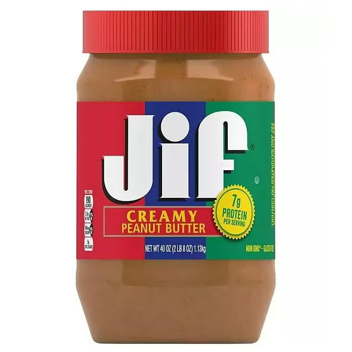 ☘️ 48oz (3lb or 1.36kg) Best B4 08/2026 JIF Creamy Peanut Butter / Gluten Free