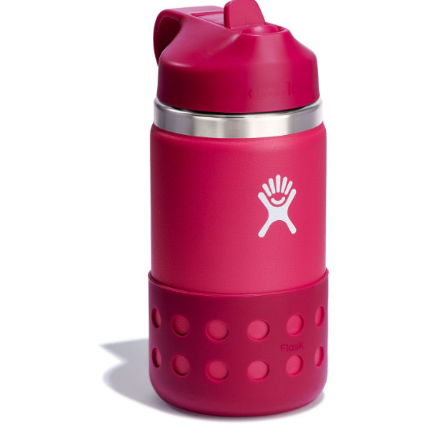 ☘️ Authentic 12oz Hydro Flask Kids' Wide Mouth Bottle with Straw Lid and Boot | BPA-Free | Not intended for hot liquids