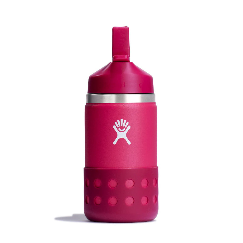 ☘️ Authentic 12oz Hydro Flask Kids' Wide Mouth Bottle with Straw Lid and Boot | BPA-Free | Not intended for hot liquids