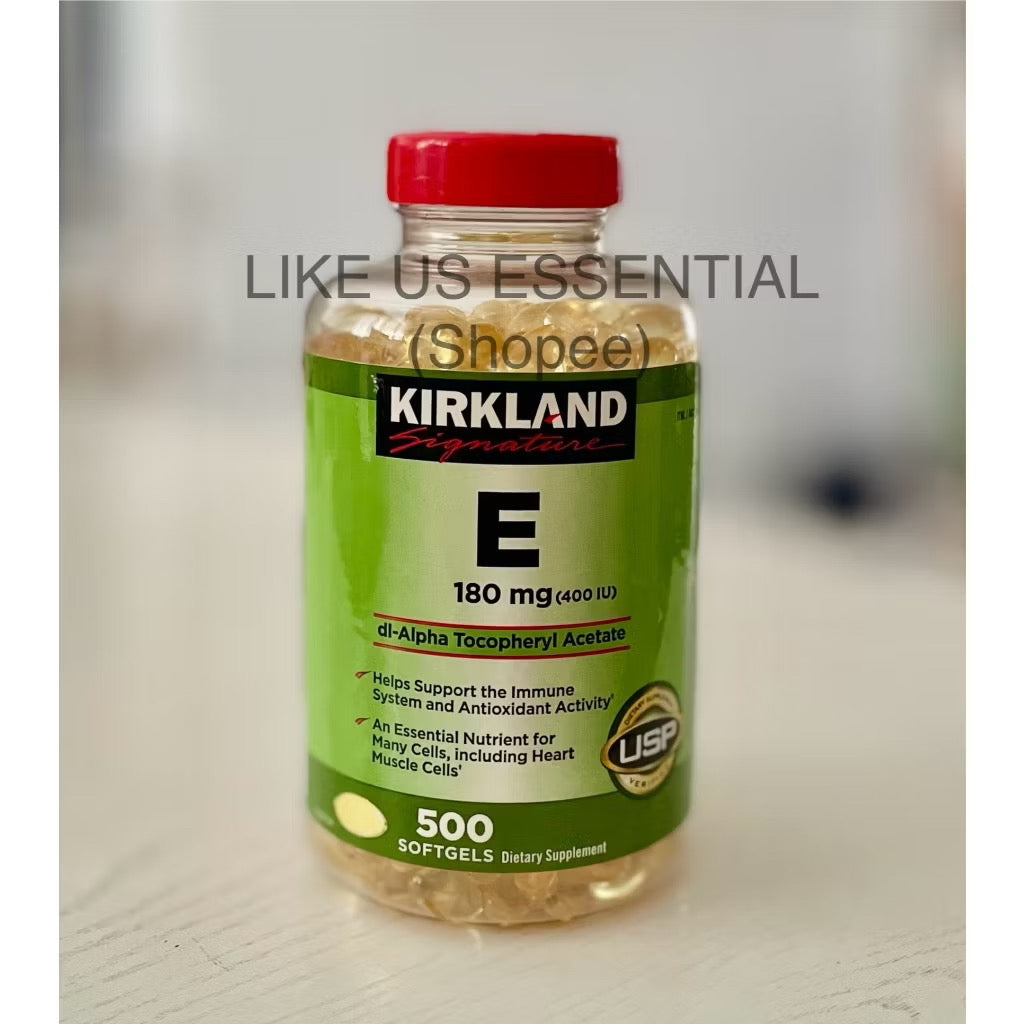 ☘️500 Softgels EXP 01/2027 Kirkland Vitamin E 180 mg., --Direct Import From U.S.A