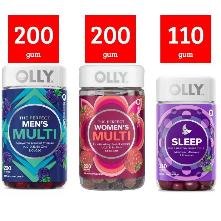 ☘️ OLLY 200gum Perfect Women’s or Men's Gummy Multivitamins, 110gum Olly Sleep