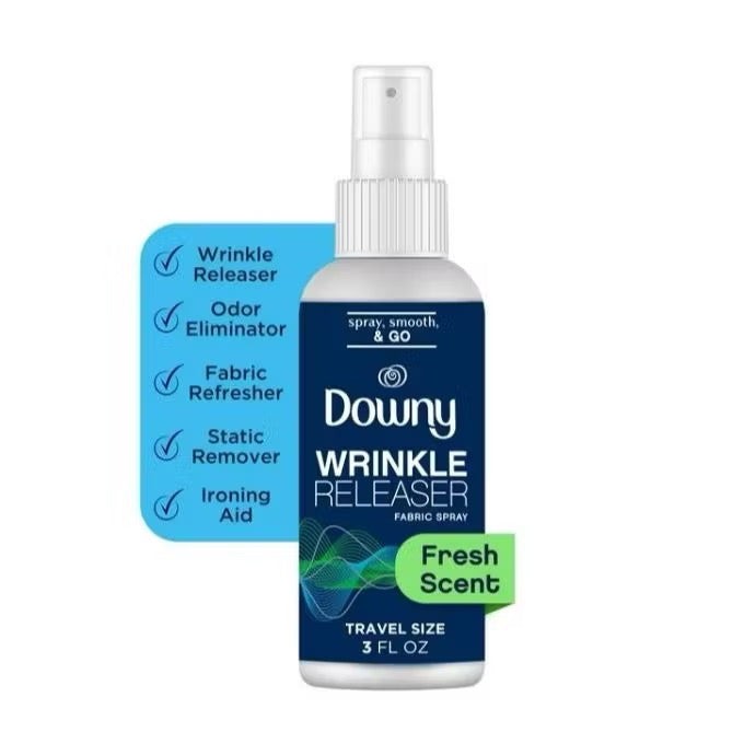 ☘️3oz / 9.7oz / 33.8oz Downy WrinkleGuard Wrinkle Release Fabric Spray, Fabric Refresher, Odor Eliminator & Anti Static