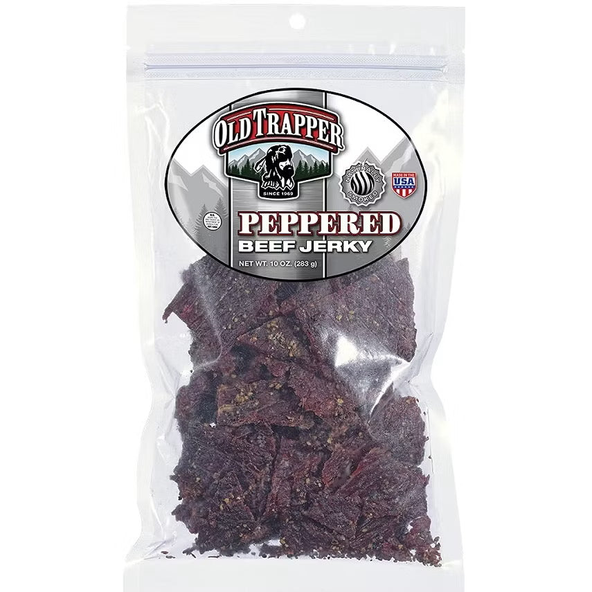 ☘️10oz / 18oz Best B4 Yr 2026 Old Trapper Beef Jerky, Peppered / Old Fashioned / Hot & Spicy| ZERO TRANS FAT-America Traditional Style