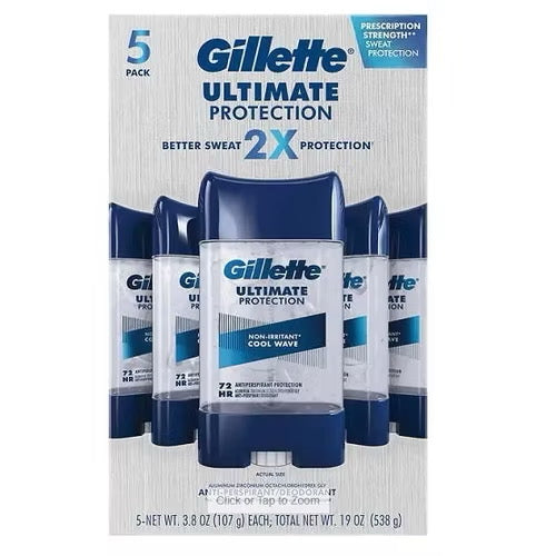 ☘️ 3.8oz Exp 09/2026 Gillette Ultimate Protection 6-in-1 Antiperspirant Deodorant Total 214g -- Import From U.S.A