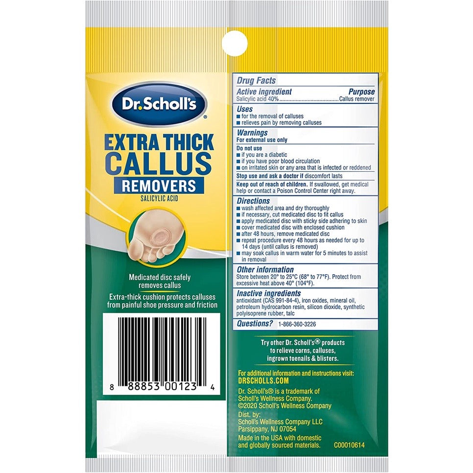 ☘️Dr. Scholl's CALLUS Extra 去茧剂，超厚垫 4 片 | CALLUS Seal &amp; Heal 绷带水凝胶