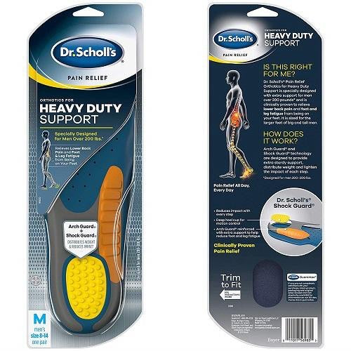 ☘️ Dr. Scholl's HEAVY DUTY SUPPORT Men's Pain Relief Orthotics Insoles (Men's 8-14) Designed for Men over 200lbs